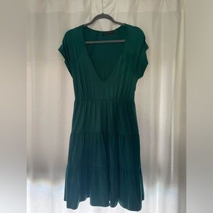 Urban Outfitters Green Swing Tiered Dress